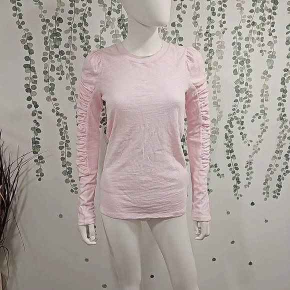 NWOT Free People Natasha Ruffle Sleeve Top In Pink - Picture 2 of 10